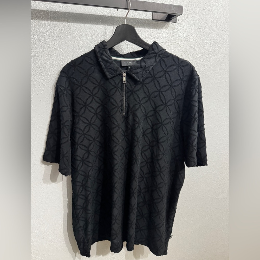 Ted Baker Black Embossed collar shirt